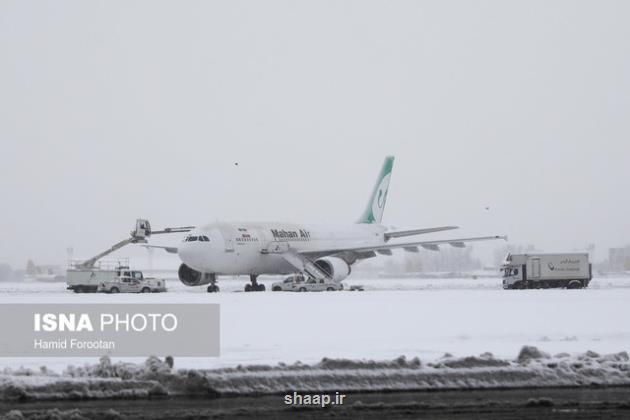 برف و باران در ایران، پروازهای مهرآباد را زمین گیر کرد!